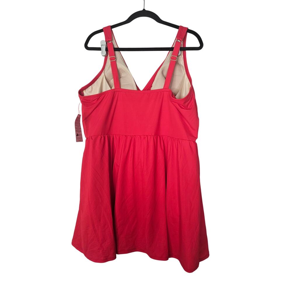 NEW Lands End 24W Red Swimsuit Dress Beach Pool Coastal Skirted Casual - Picture 4 of 6